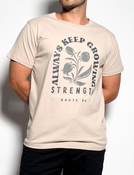 Remera estampada Isai Beige