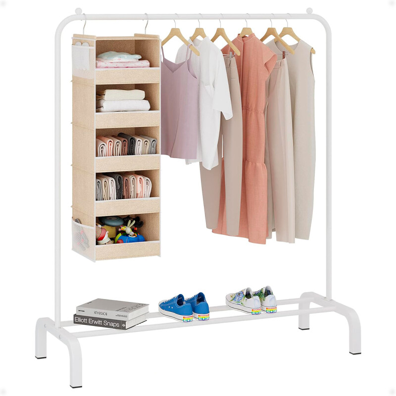 Perchero De Metal Organizador De Ropa Blanco