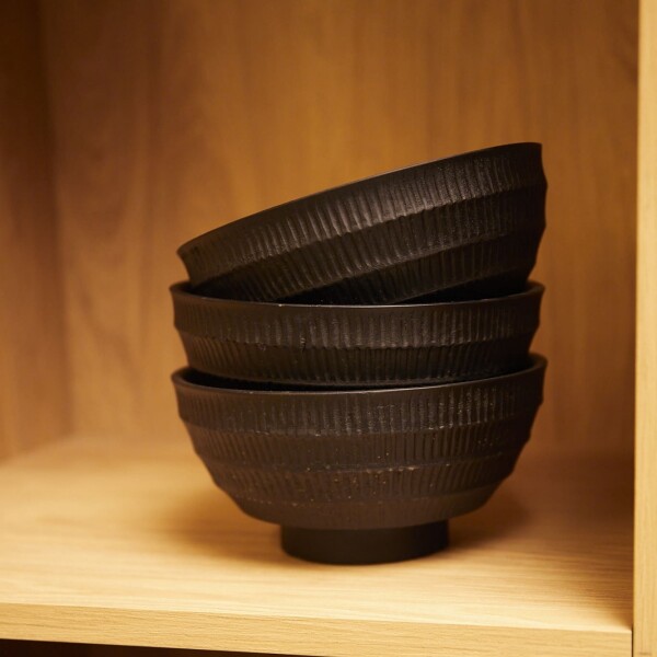 Bowl Bator Madera Mango Negro Chico
