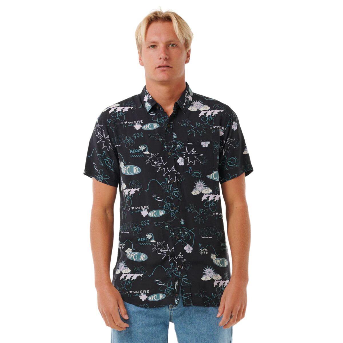 Camisa Rip Curl Fun Times S/S - Negro 