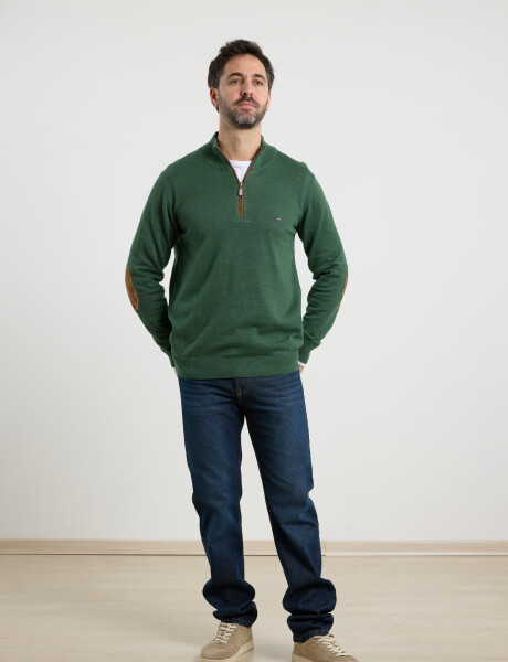 Sweater Medio Cierre Harrington Label Verde