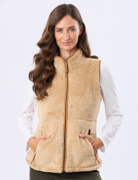 CHALECO SHERPA SUAVE Tostado