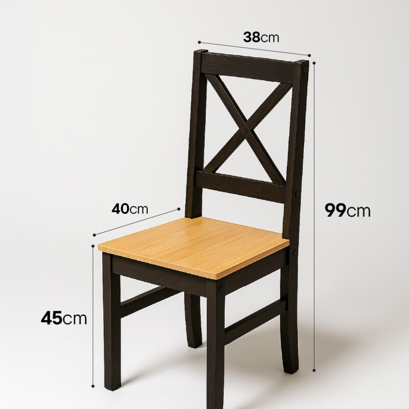 JUEGO DE COMEDOR 6 SILLAS DISEÑO X NEGRAS LUSTRE PU MESA EN CERA 100% PINO Juego De Comedor 6 Sillas Diseño X Negras Lustre Pu Mesa En Cera 100% Pino