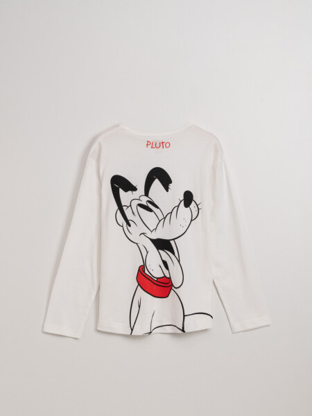 Remera manga larga estampada Pluto Crudo
