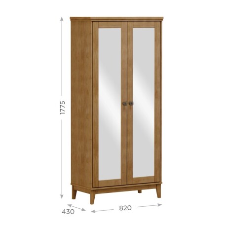 Armario 2 Puertas Prata Con Espejo Natur U