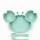Set de plato infantil de silicona con diseño de cangrejo Verde Agua