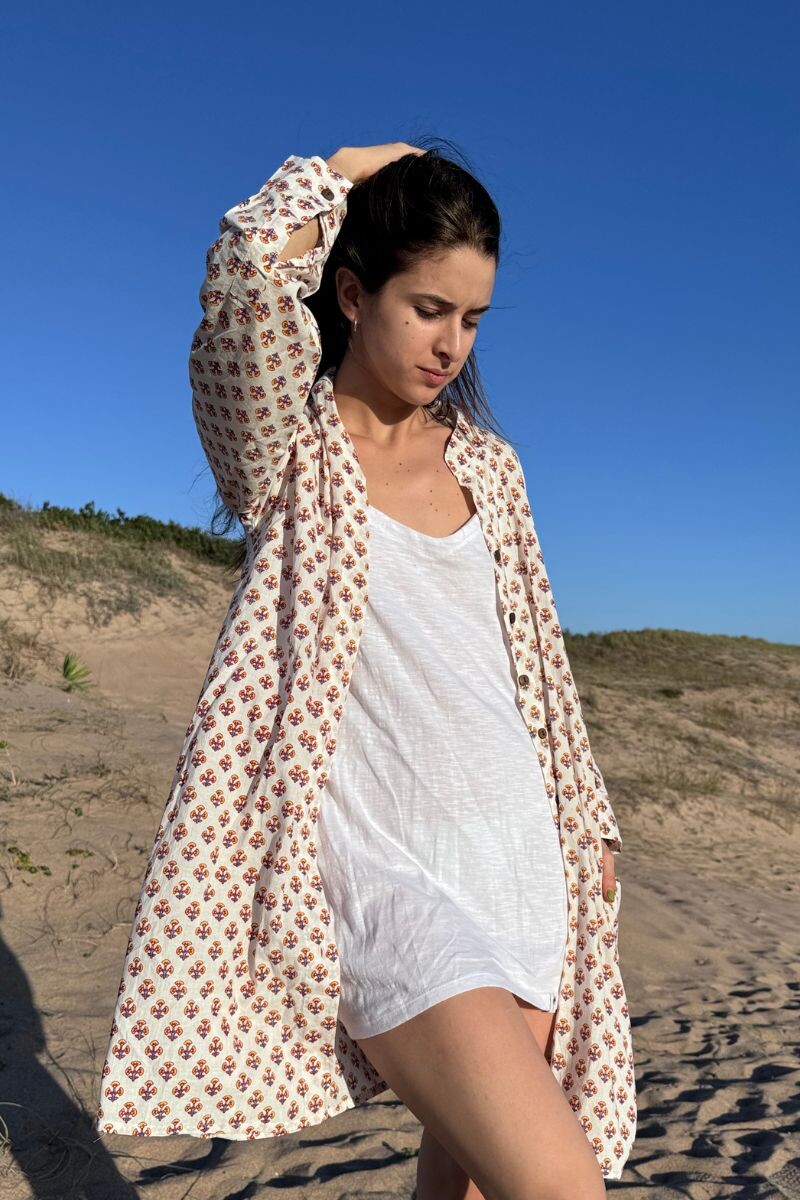 Camisa Cala Block Print Lila