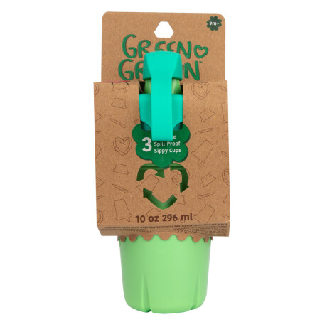 Pack x3 vasos c/ tapas 296ml verdes y azules