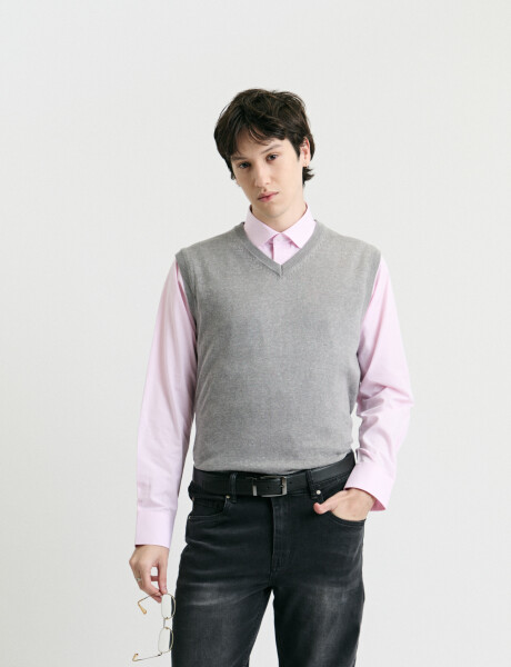 470885 CHALECO HARRINGTON LABEL Gris Medio