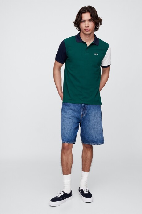 Remera Polo Logo Gap Hombre Rain Forest 19-5232 Tc