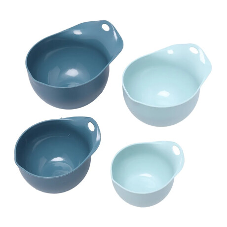 Set Tazas Medidoras 4 en 1 Repostería Cocina en Plástico Azul