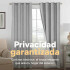 Cortina 80% Blackout 2 Paños 140x220 Textura Lino Doble Faz Variante Color Gris Claro