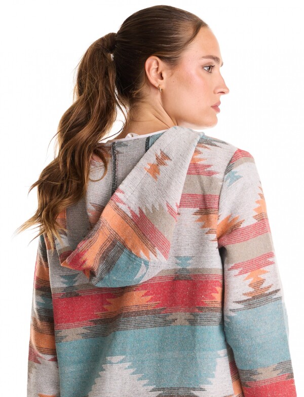 Cardigan Con Capucha MULTI/PETROLEO