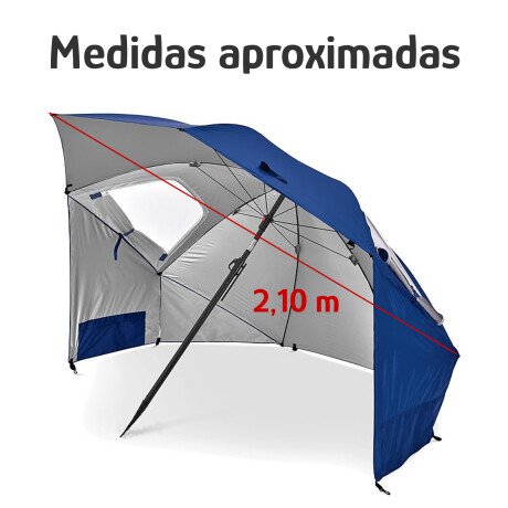 Sombrilla Tela Oxford Ventanas y Bolsillos Laterales Bolsa Azul