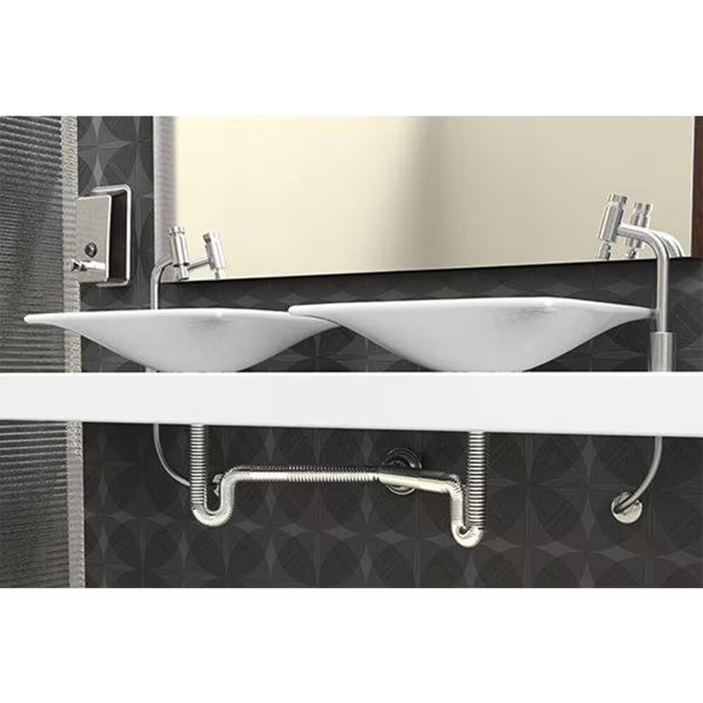 Sifón extensible cromado doble Blukit Sifón Extensible Cromado Doble Blukit