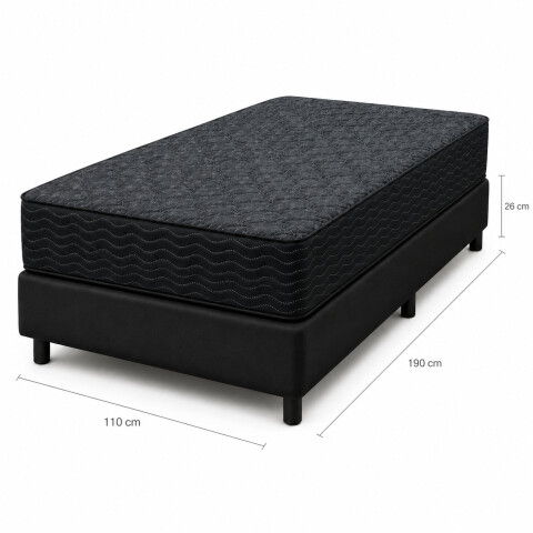 Conjunto sommier y colchón de espuma Zafiro Linde 1 1/2 plaza 110x190 Conjunto sommier y colchón de espuma Zafiro Linde 1 1/2 plaza 110x190
