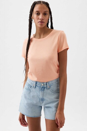Remera Cuello Redondo Manga Corta Mujer Peach Parfait 14-1219