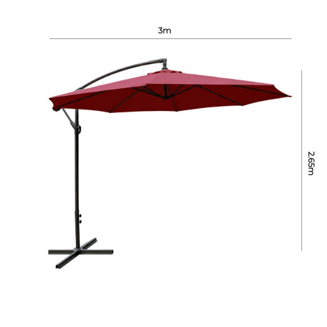 Sombrilla Jardín Exterior Impermeable Banana 3mt Rojo