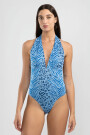 HALTER ONE PIECE Feline Blue
