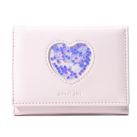 Billetera glitter corazón rosa