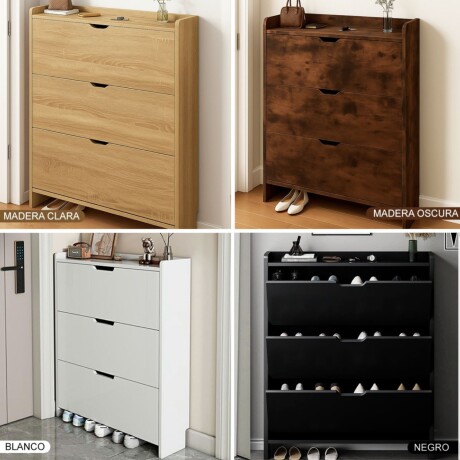 Zapatero Organizador Vertical De 3 Estantes Negro