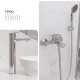 JUEGO DE GRIFERIA LAVATORIO ALTO DUCHA BRILLO LINEA BLEST CROMO