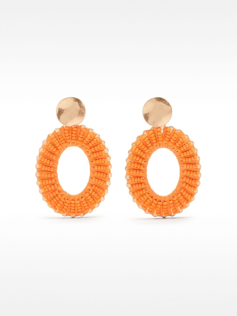 Pendientes Maxi Con Cuentas - naranja 