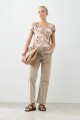 Blusa animal print beige