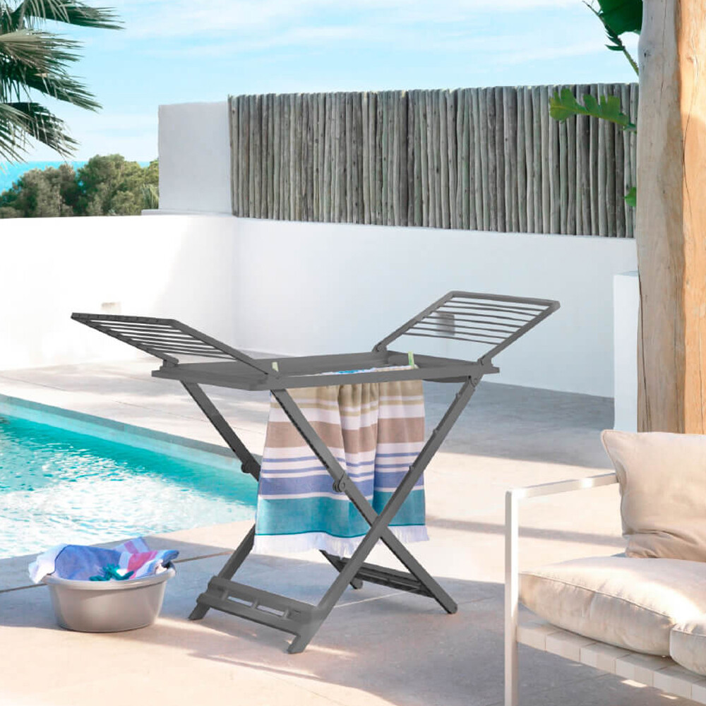 TENDEDERO PLEGABLE CON ALAS COLOR GRIS Tendedero Plegable Con Alas Color Gris