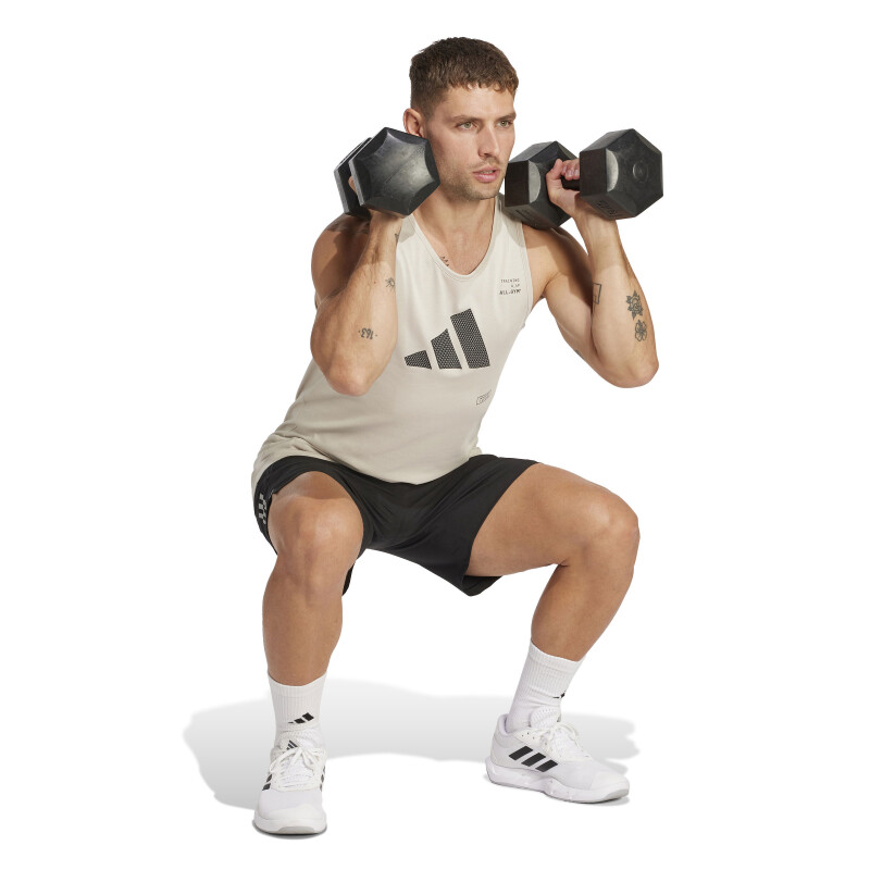 Musculosa de Hombre Adidas M All Beige - Negro