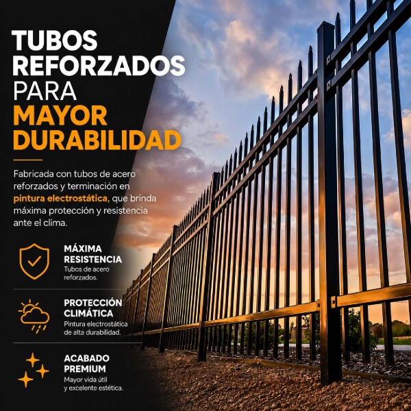Cerco Reja Perimetral Seguridad Hierro Panel 2,40m x 1,80m Color Negro