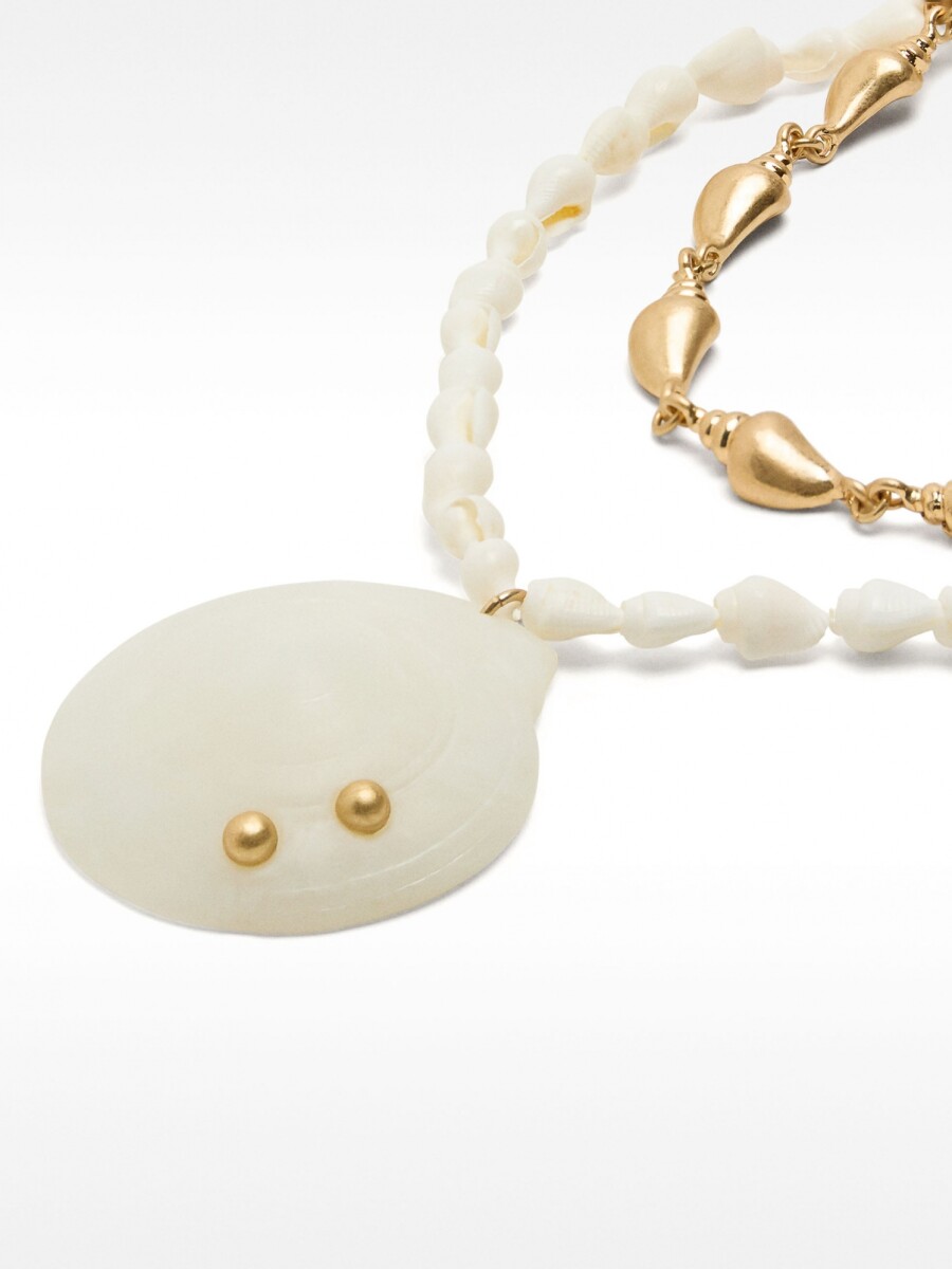 Set De Collares Con Conchas blanco