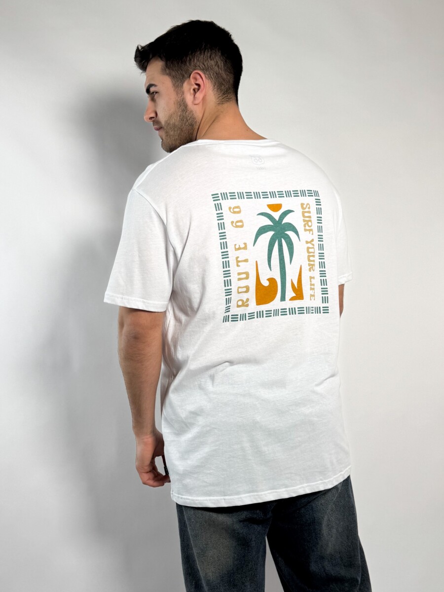 Remera oversize con estampa Mayer - Blanco 