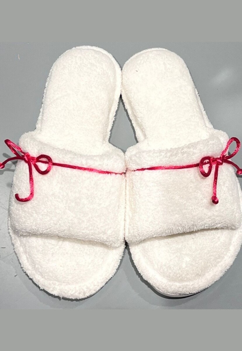 CHINELA CON DETALLE SATEN - BLANCO 