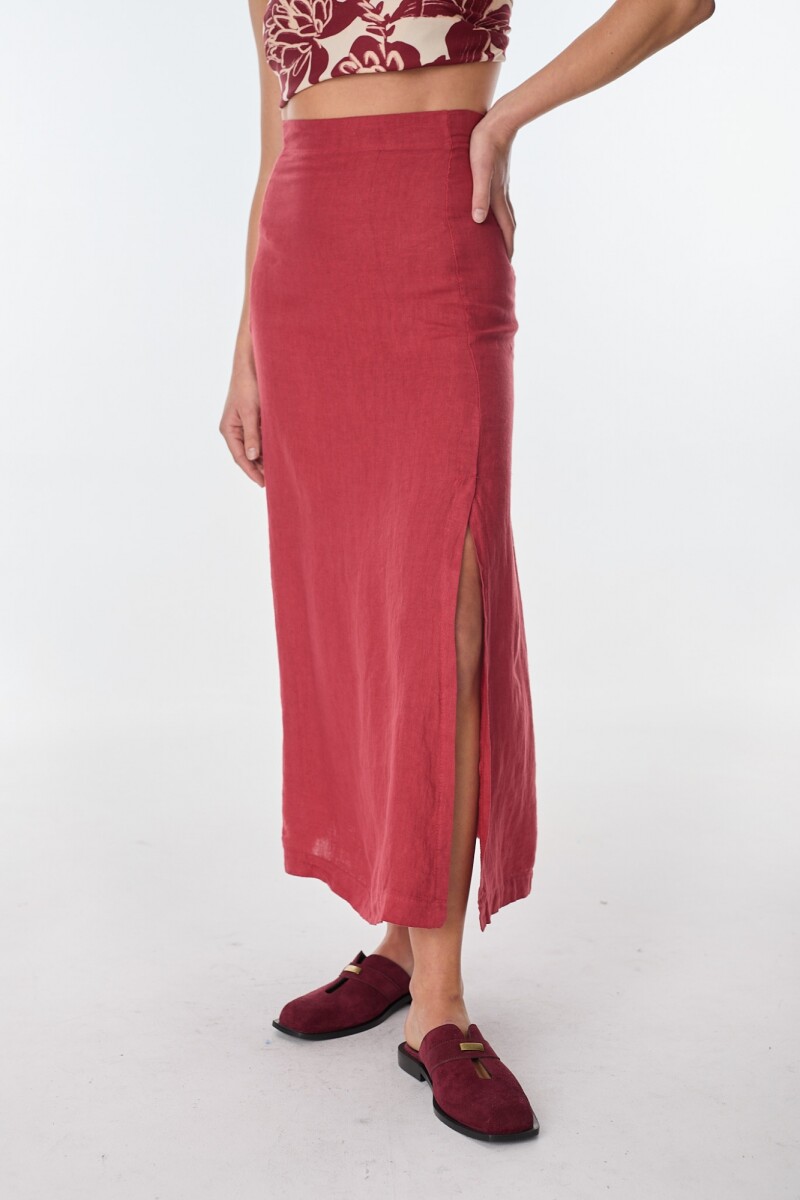 Maxi Falda Rueda Bordeaux