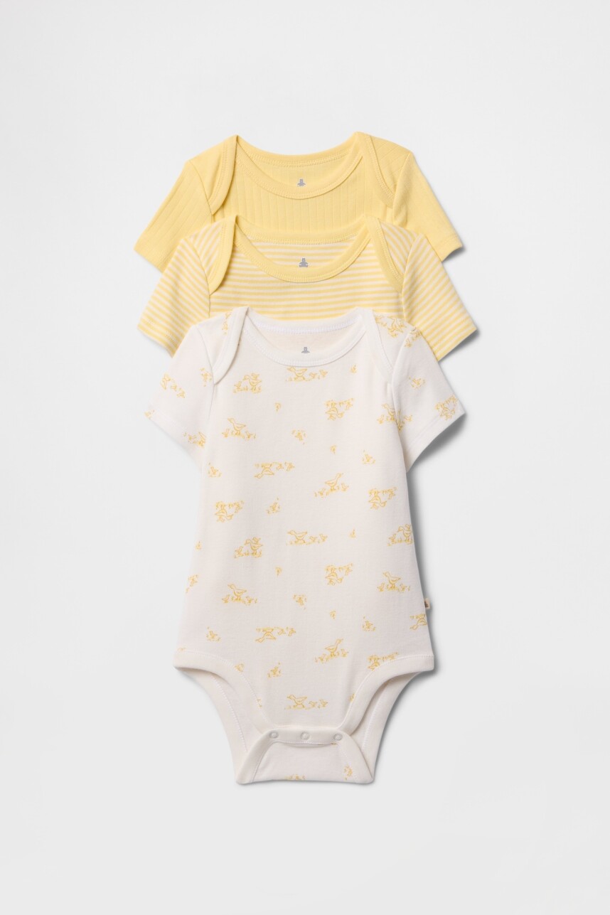 Bodies Pack X3 Bebé Pale Banana 12-0824Tcx