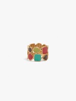 Anillo Ancho Esmalte Multicolor rosa