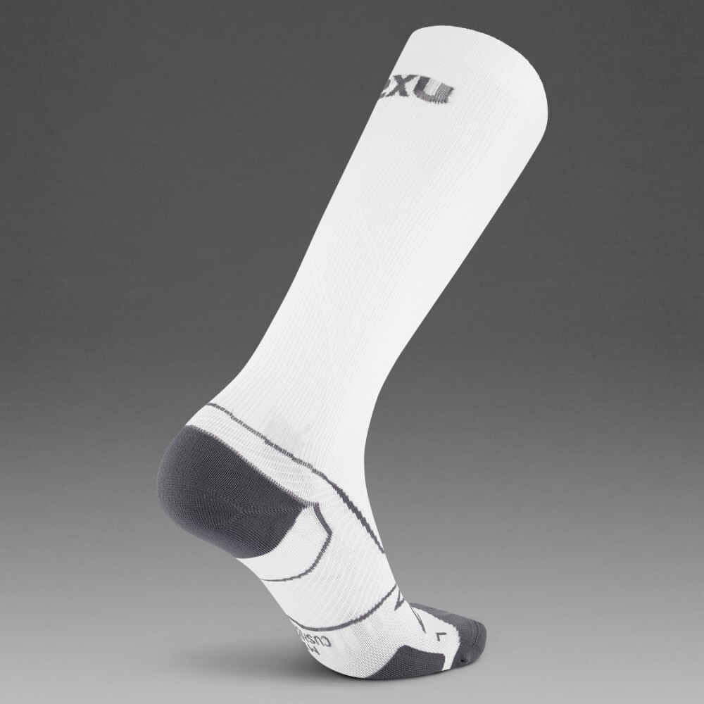 Vectr Cushion Full Length Sock - Unisex White/grey