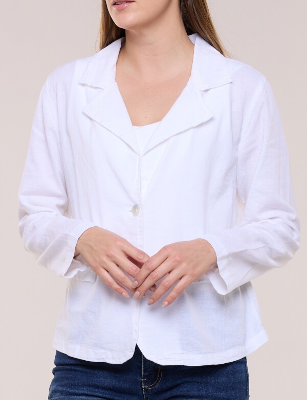 Blazer Lino Broderie BLANCO