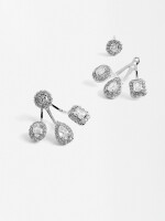 Pendientes Con Zirconias plateado