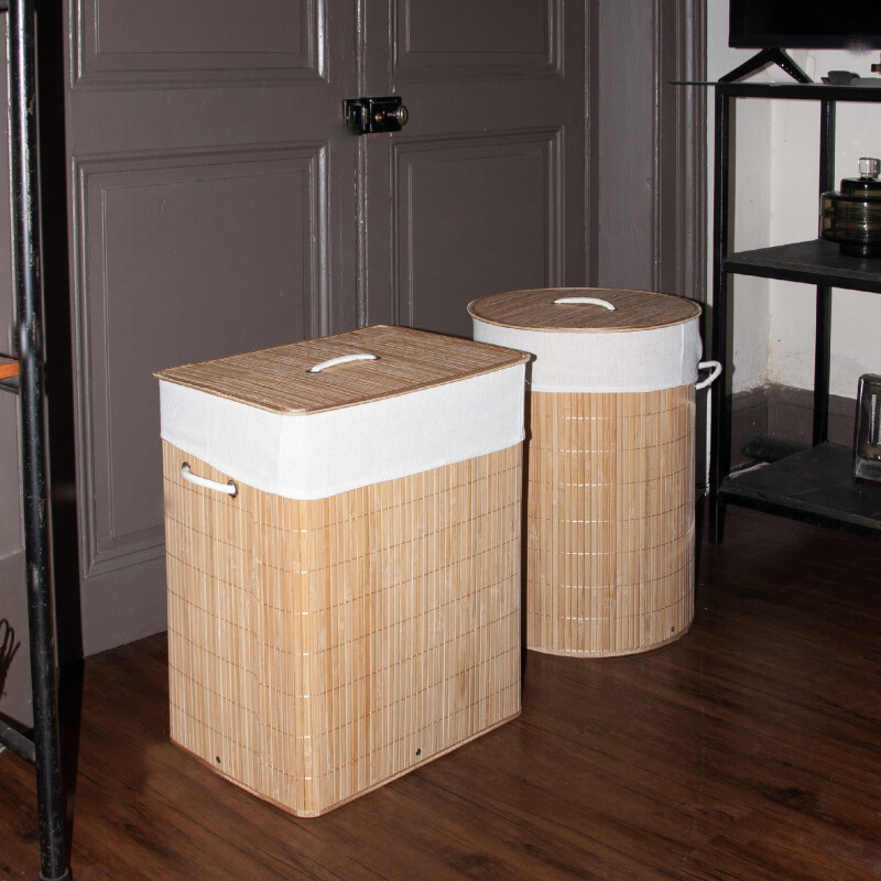 Canasto cesto para ropa sucia de bambú Canasto cesto para ropa sucia de bambú