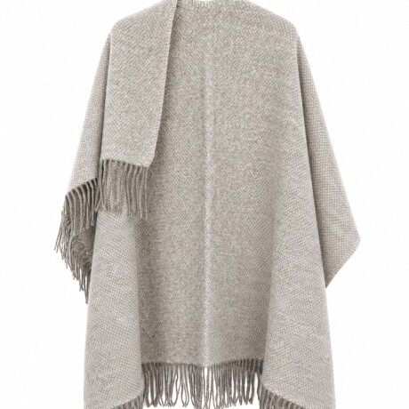 Ruana Lana Merino Gris