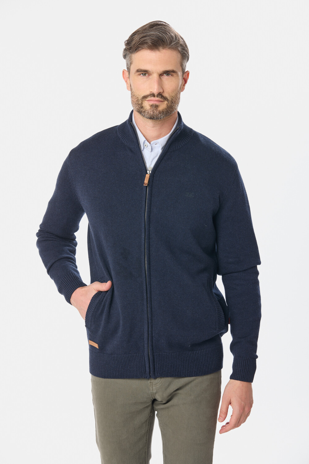 CAMPERA TEJIDA ALGODON Azul