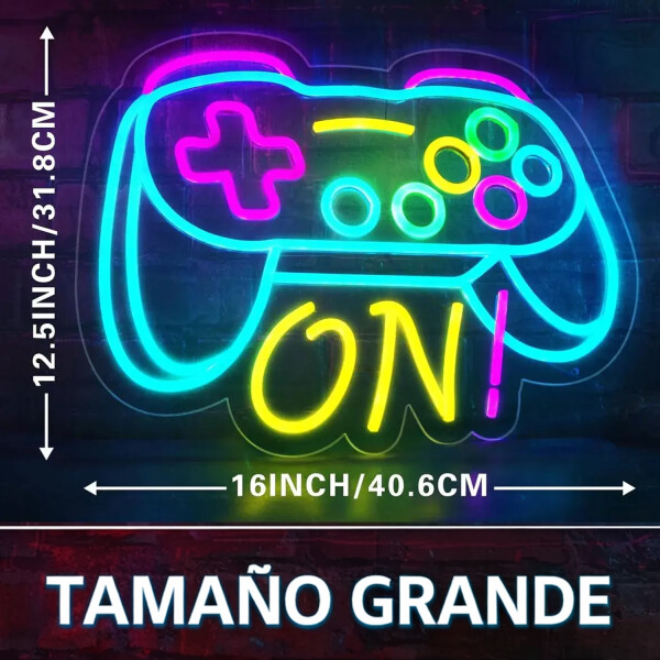 Letrero De Neon Joystick Gamepad On Hy-7851 LETRERO NEON "GAMEPAD ON" HY-7851