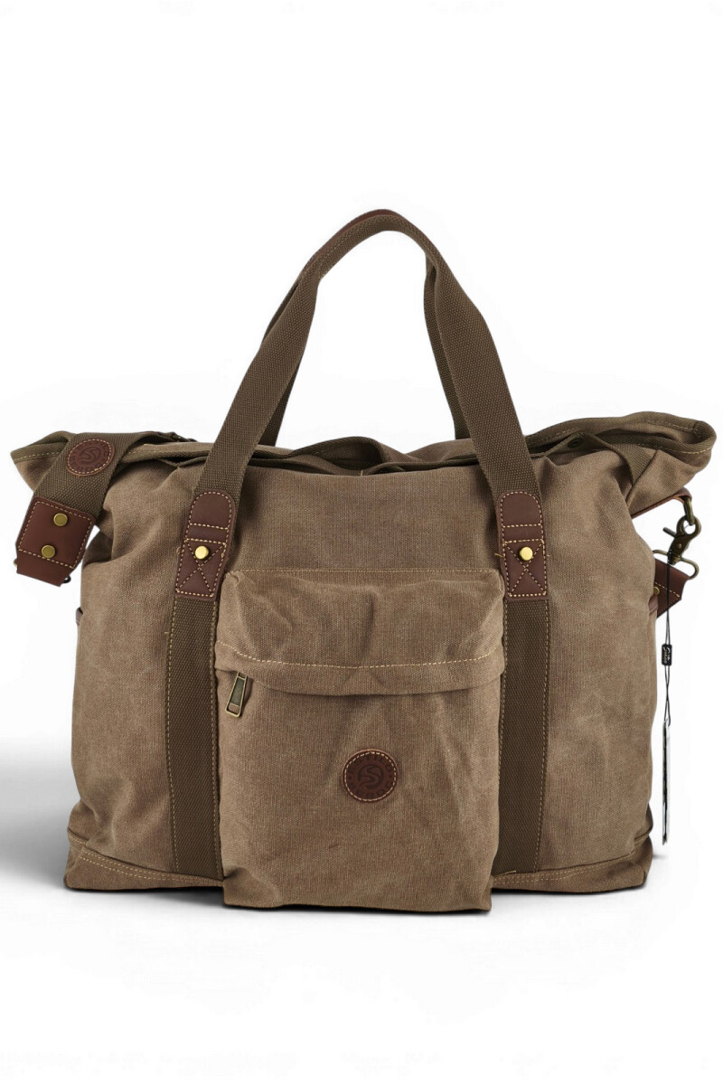 Bolso tote de lona urbano Marrón