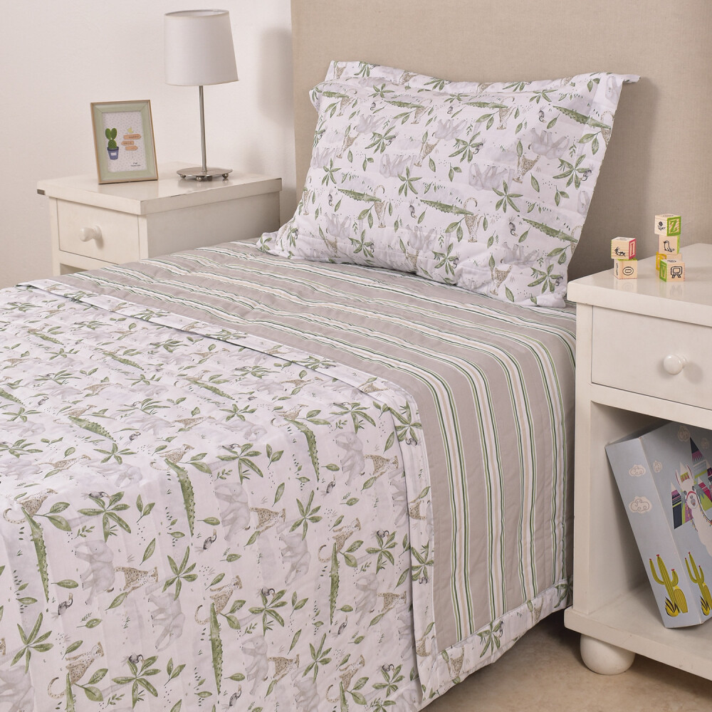 Cubrecamas Safari Gris Beige Y Verde – 180×240 cm Cubrecamas Safari Gris Beige Y Verde – 180×240 cm