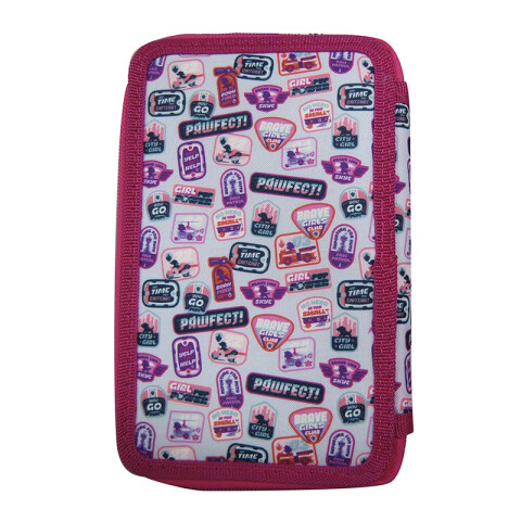 Cartuchera Infantil Paw Patrol 3 Pisos con Cierre 13 x 20 cm ROSA