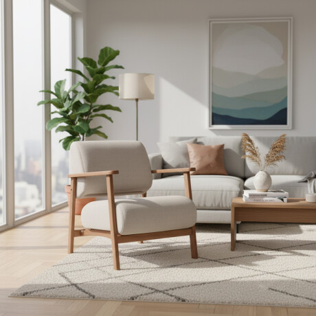 Butaca Toscana - Tela Rústica 218-G2 (Cruda)