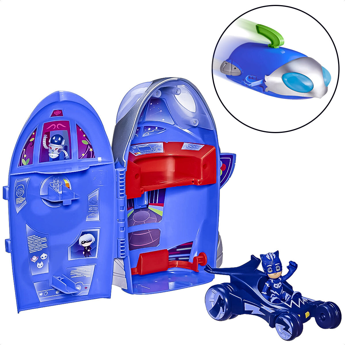 Pj Mask Cohete Guartel General 2en1 + Figura Hasbro 