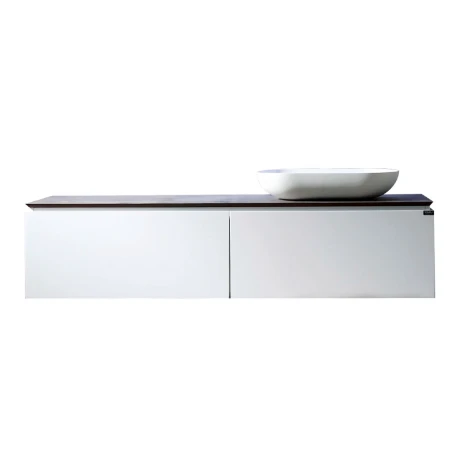MUEBLE DE BAÑO BLANCO 150X50X35CM CON DOS CAJONES, BACHA Y VALVULA BLANCO
